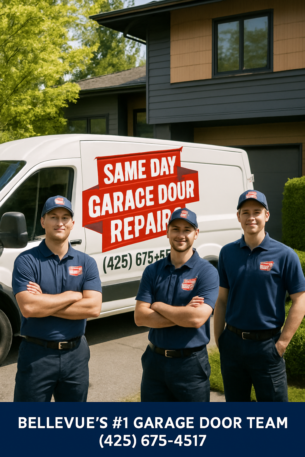 Professional garage door team in Bellevue